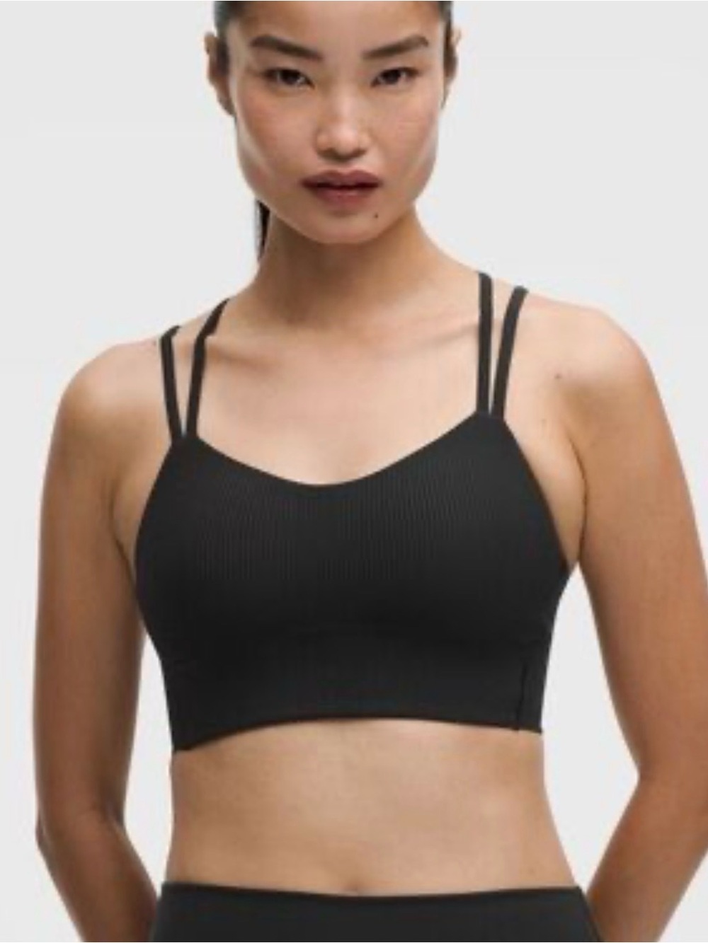 Lululemon Black Ribbed Sports Bra Size Large